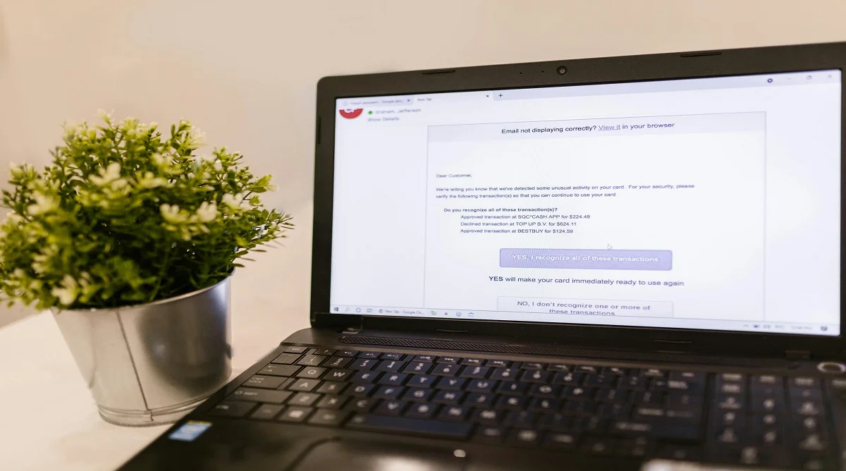 email safety tips identifying phishing emails on laptop