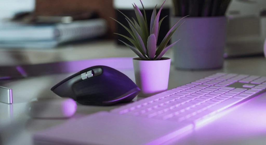 Illustration of a person using keyboard shortcuts to replace mouse actions