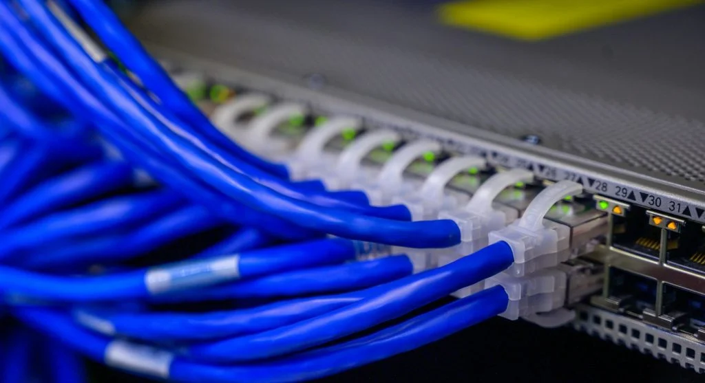 Image of a wired internet connection for stable speed