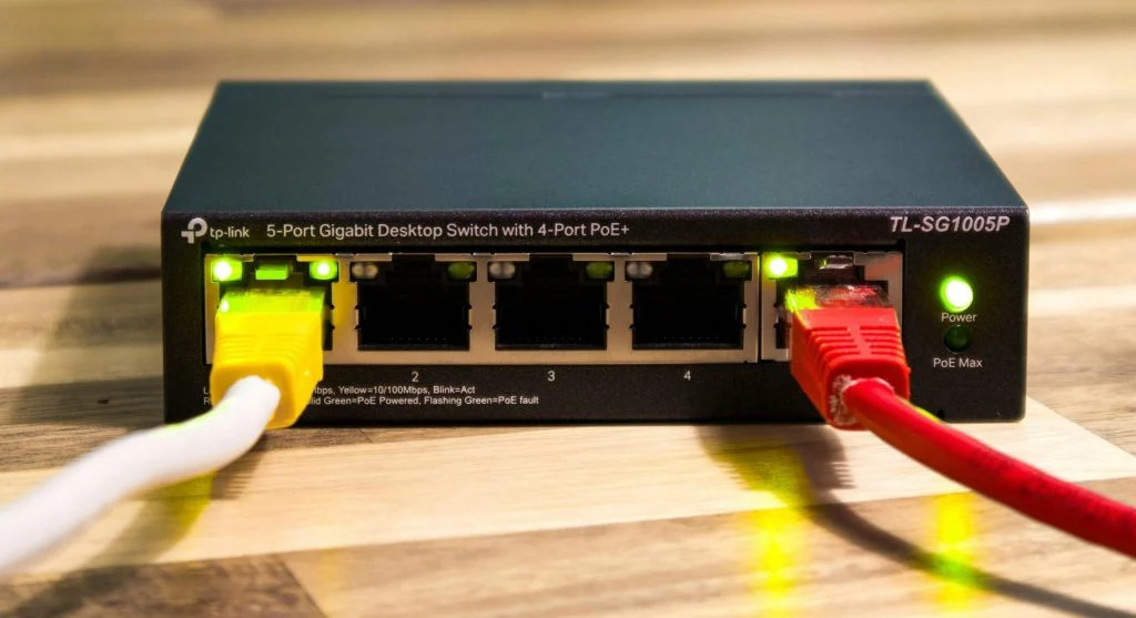 Router placed centrally in a home for better internet coverage