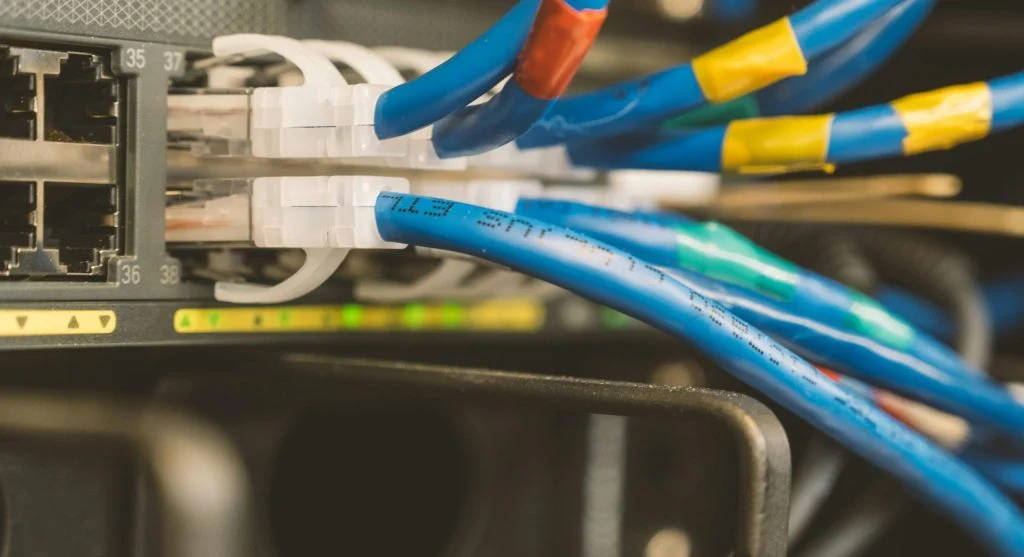 Illustration of computer network connections and internet basics