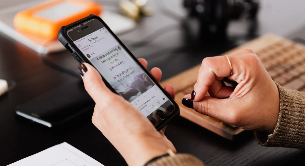 Smartphone stand usage example